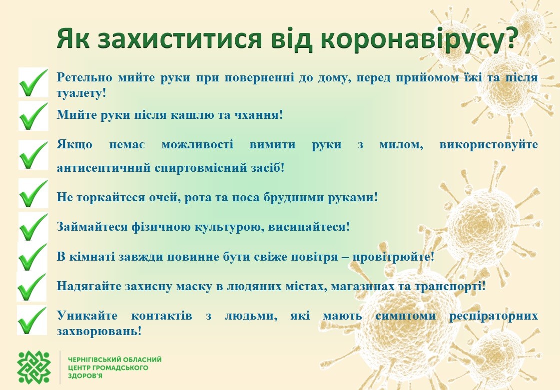 Як убезпечити себе від COVID-19 та не допустити його поширення: п’ять основних правил!
